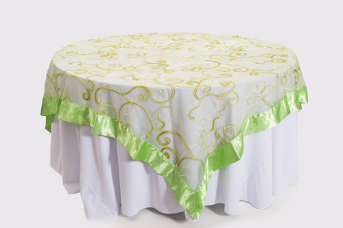 Organza vert brodé
