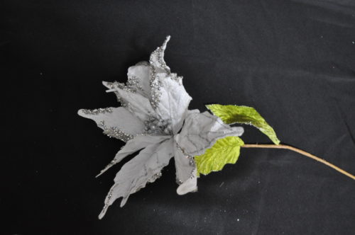 Poinsettia blanc et argent