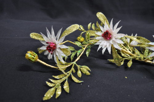 Fleur blanche et rouge